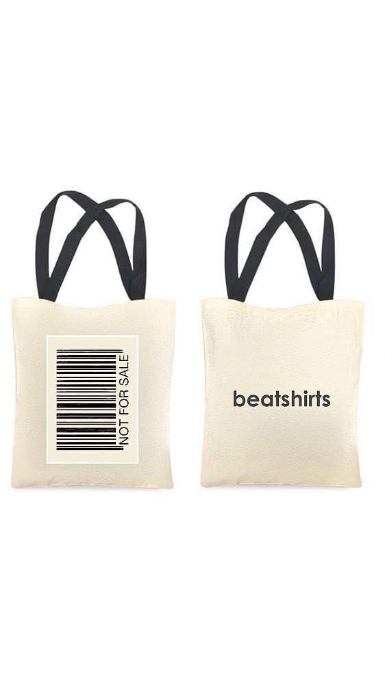 Ecobag com alça preta - 100% algodão - 30cmx40cm - NOT FOR SALE