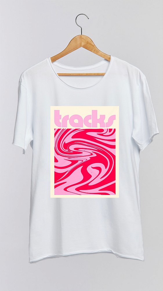 Camiseta TRACKS - 100% algodão corte a fio branca