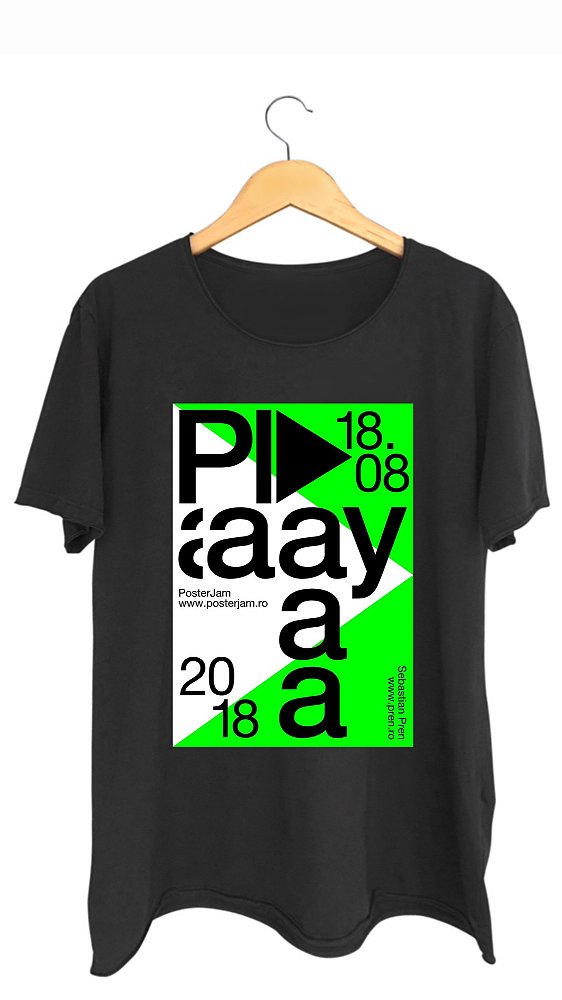 Camiseta PLAY - 100% algodão corte a fio preta