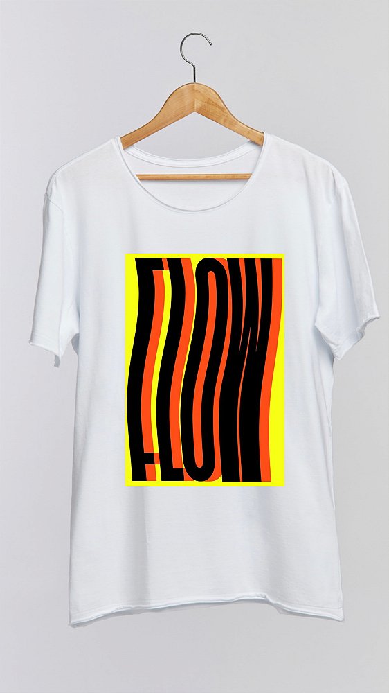 Camiseta FLOW - 100% algodão corte a fio branca