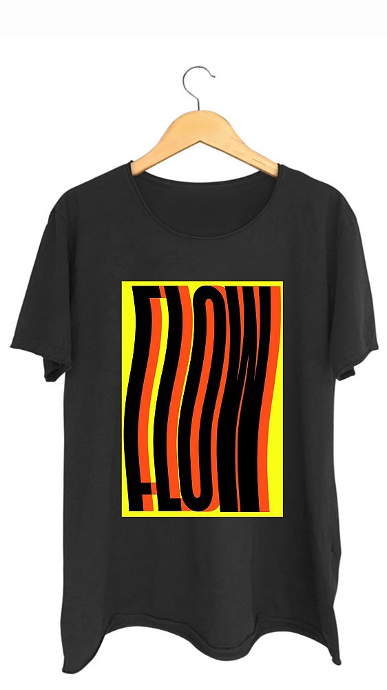 Camiseta FLOW - 100% algodão corte a fio preta