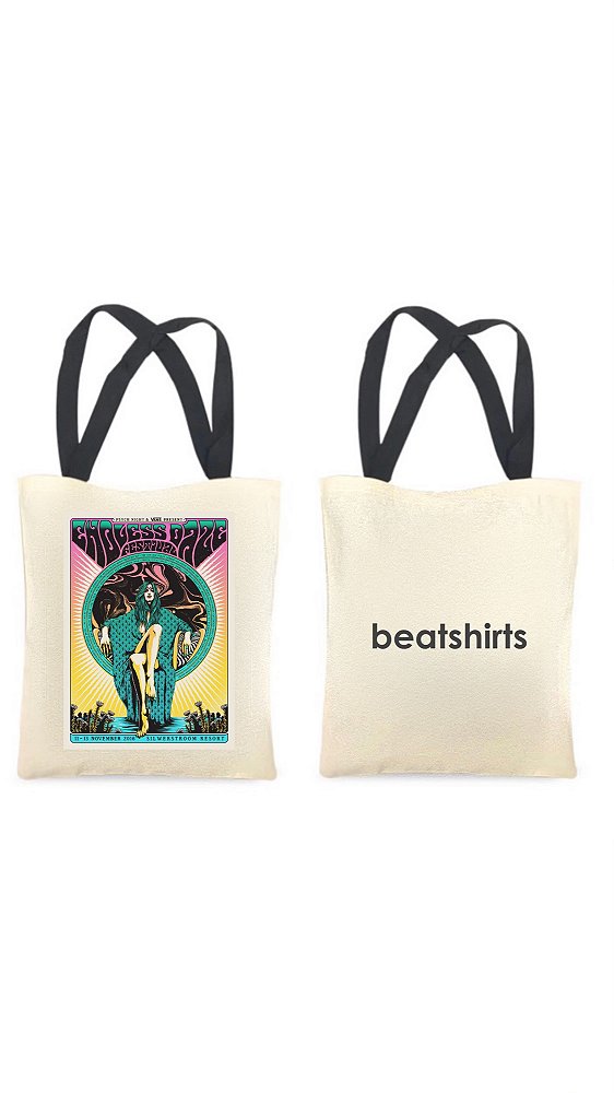 Ecobag com alça preta - 100% algodão - 30cmx40cm - ENDLESS DAZE