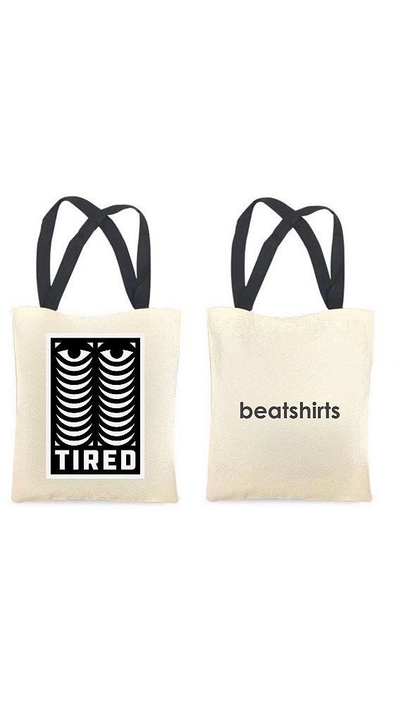 Ecobag com alça preta - 100% algodão - 30cmx40cm - TIRED