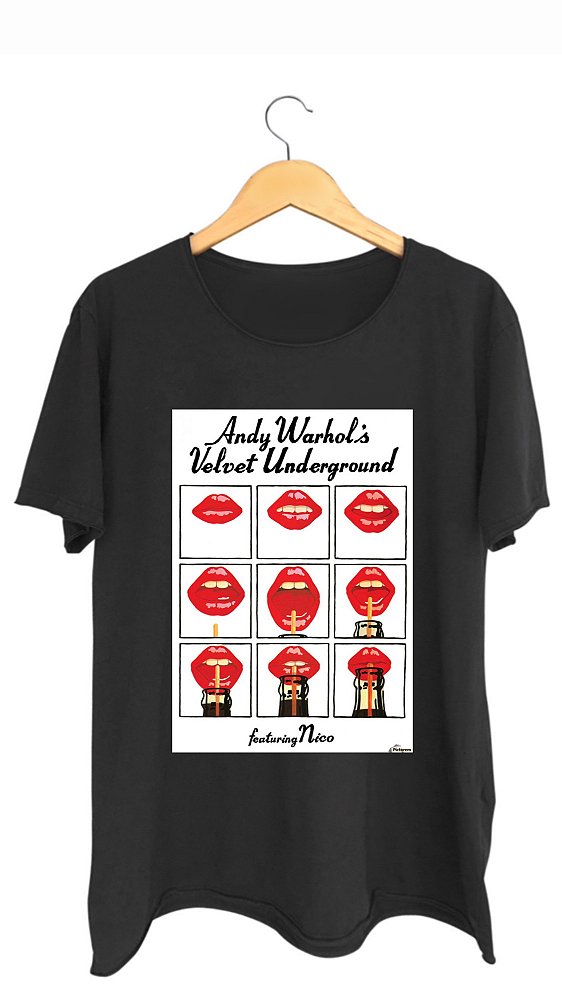 Camiseta ANDY WARHOL I - 100% algodão corte a fio preta