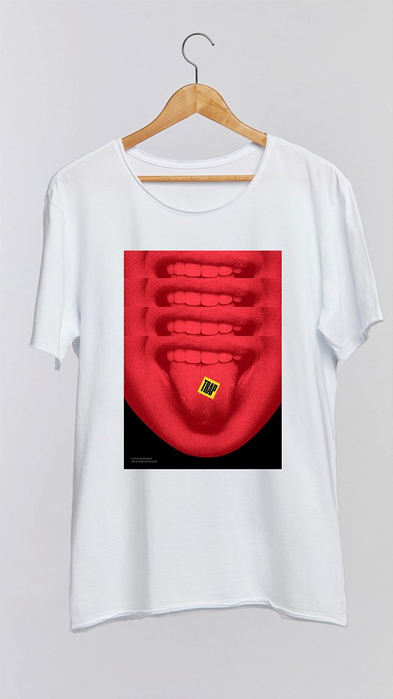 Camiseta TRAP - 100% algodão corte a fio branca