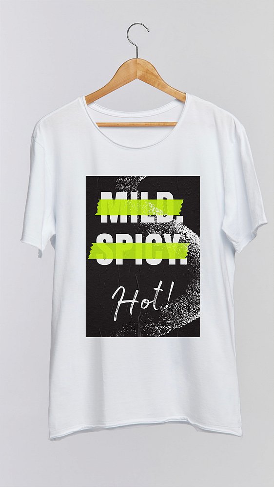 Camiseta HOT - 100% algodão corte a fio branca