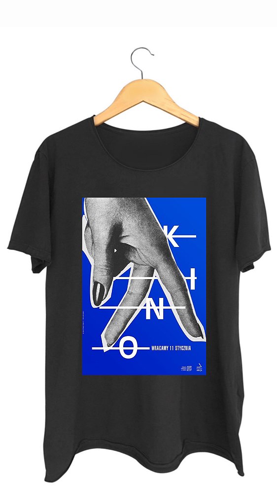 Camiseta KINO - 100% algodão corte a fio preta