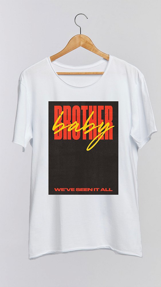Camiseta BROTHER BABY - 100% algodão corte a fio branca