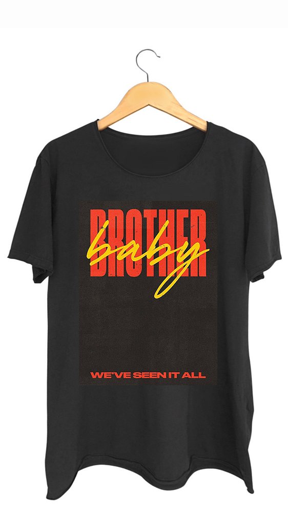 Camiseta BROTHER BABY - 100% algodão corte a fio preta
