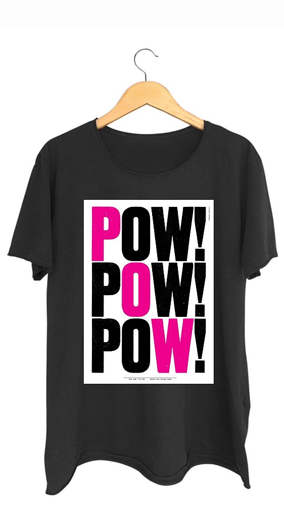 Camiseta POW - 100% algodão corte a fio preta