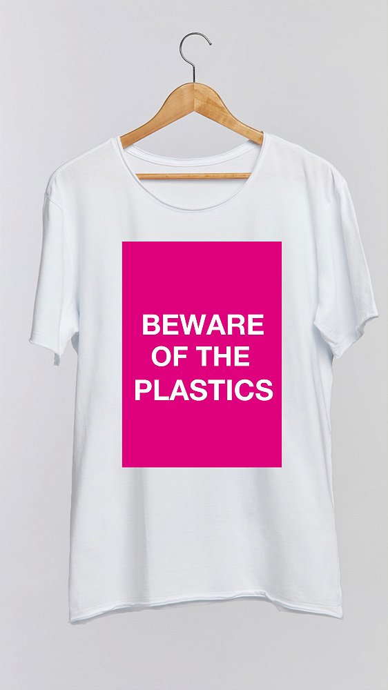 Camiseta THE PLASTICS - 100% algodão corte a fio branca