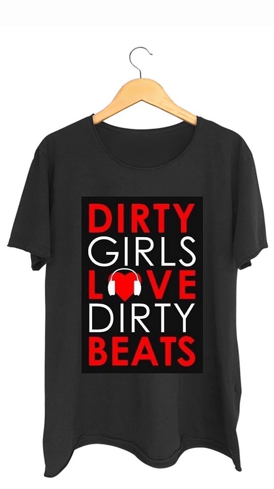 Camiseta DIRTY - 100% algodão corte a fio preta