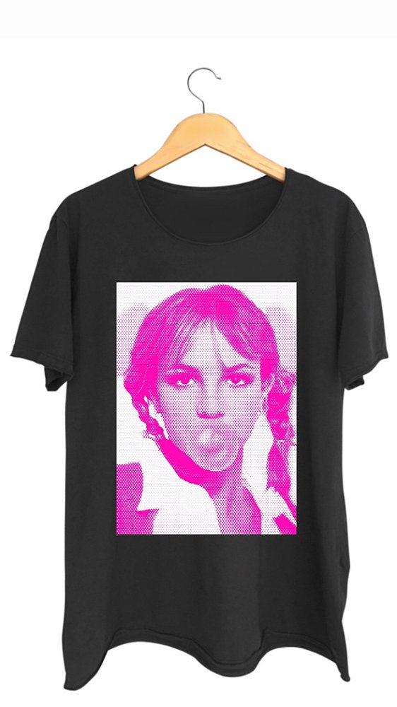 Camiseta BRITNEY SPEARS - 100% algodão corte a fio preta