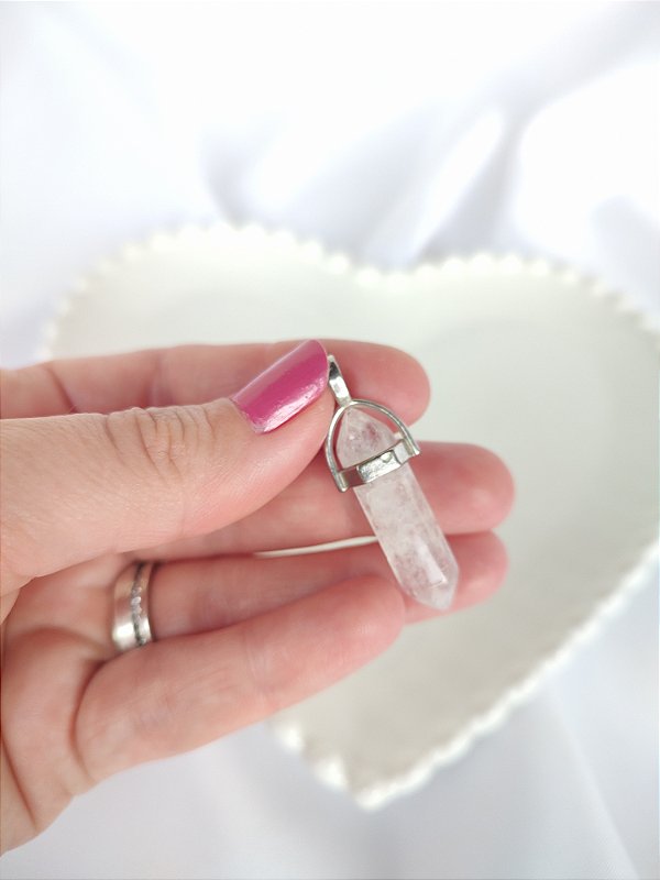 Pingente Biterminado de Quartzo Cristal - Amplificador, purificação