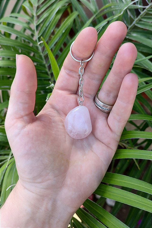 Chaveiro Quartzo Rosa - Amor próprio e acolhimento