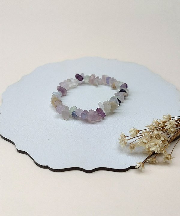 Pulseira Cascalho Fluorita - Intuição, autoconfiança, superação