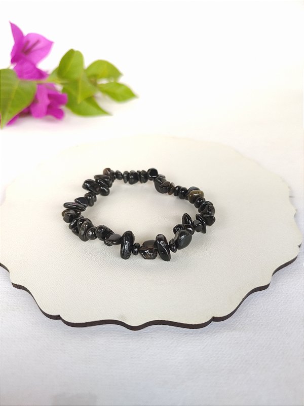 Pulseira Cascalho Obsidiana - Autocontrole, autoconhecimento