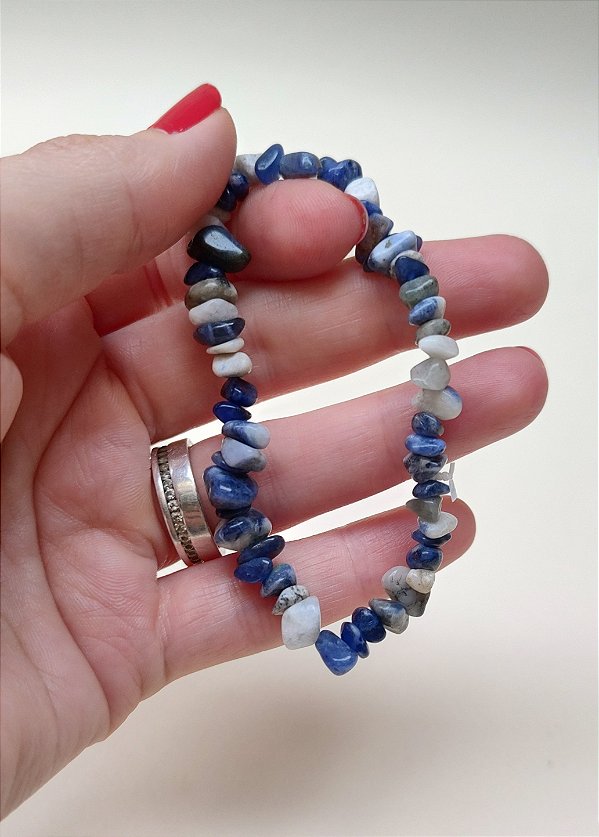 Pulseira Cascalho Sodalita - Sabedoria, direcionamento