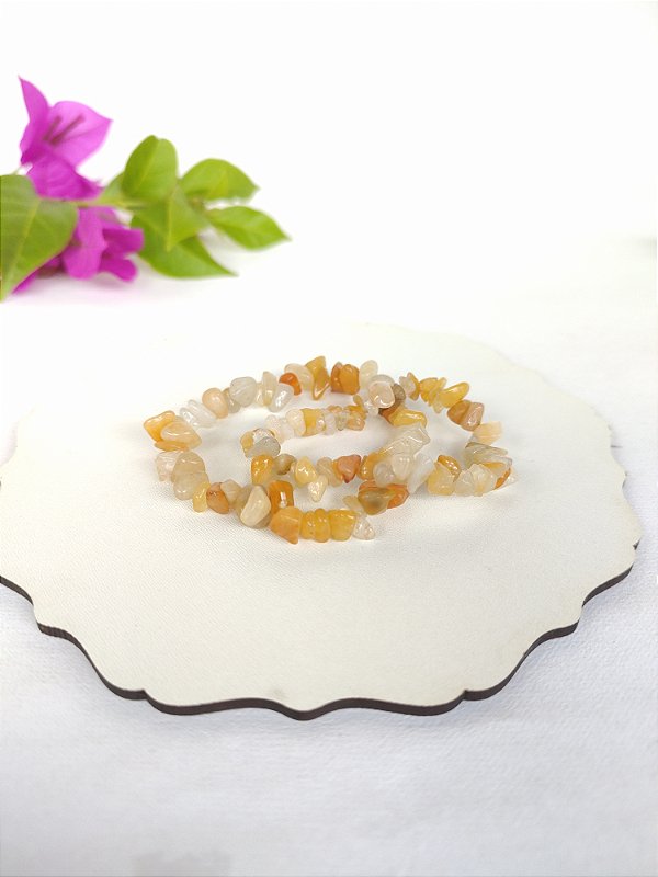 Pulseira Cascalho Jade Amarelo - Alegria, Criatividade e Otimismo