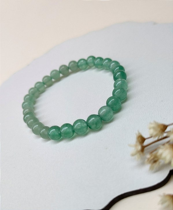 Pulseira Pedra Rolada 6mm Quartzo Verde - saúde e equilíbrio