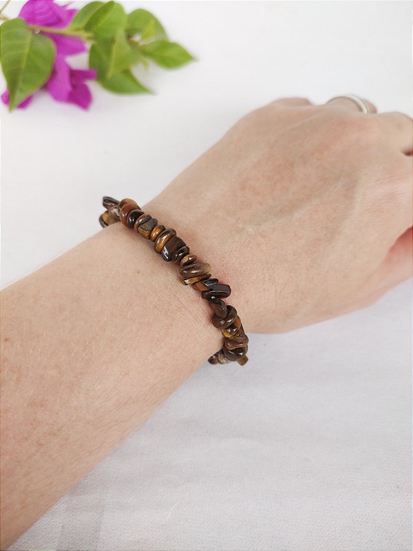 Pulseira Cascalho Olho de Tigre - Proteção e autoestima