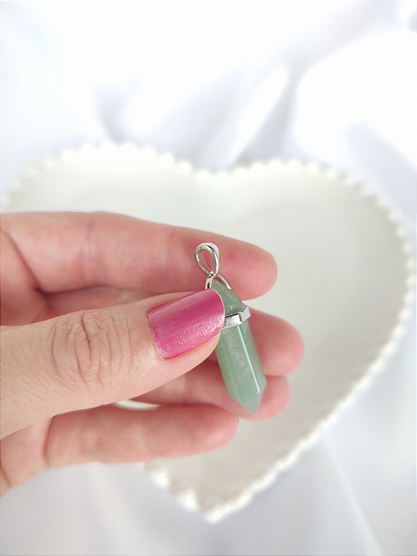 Pingente Biterminado Quartzo Verde - Saúde e equilíbrio