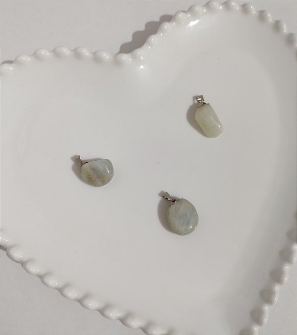 Pingente Rolado Água Marinha - Calmante, antiestresse, antiansiedade