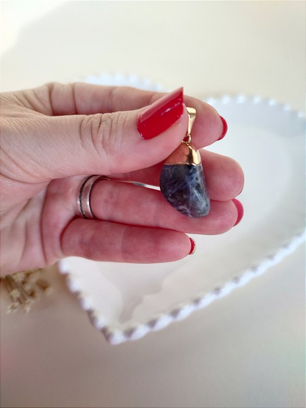 Pingente Pedra Rolada Sodalita - Sabedoria, direcionamento