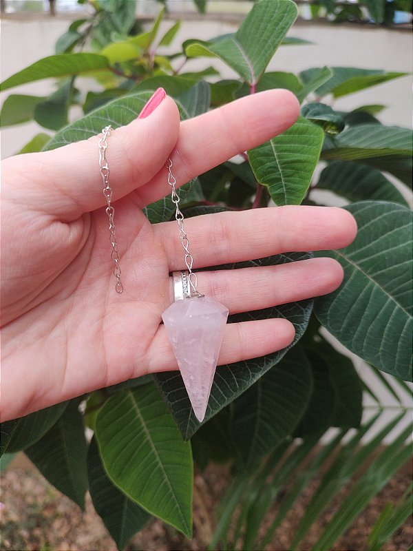 Pêndulo Quartzo Rosa -  Amor próprio e acolhimento