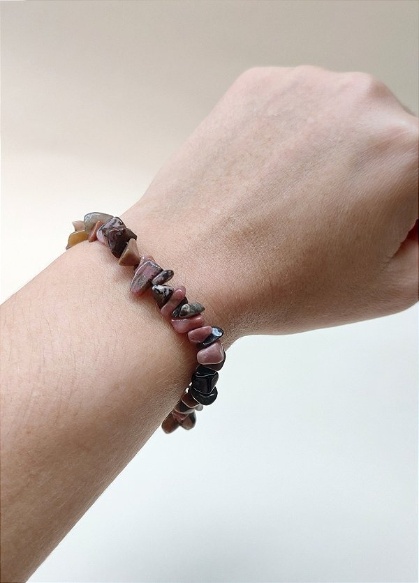 Pulseira Cascalho Rodonita - Amor, perdão e reconciliação