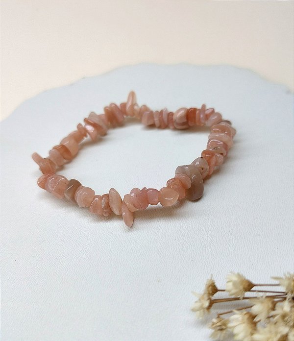 Pulseira Cascalho Pedra do Sol - Alegria de viver, confiança em si, Luz e energia