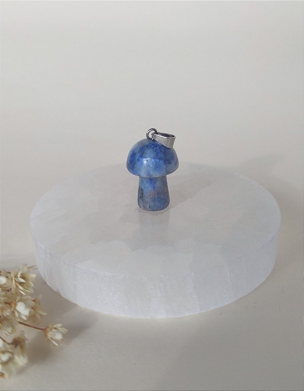 Pingente Prateado Cogumelo Sodalita - Sabedoria, direcionamento