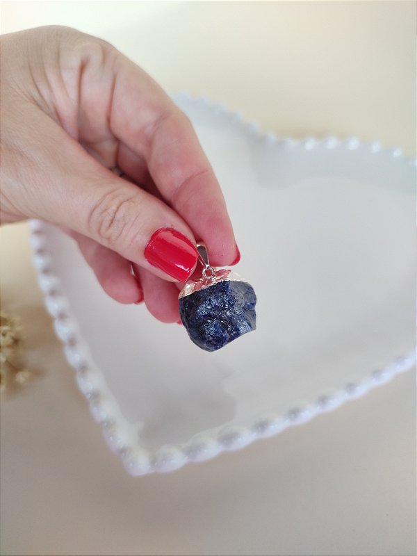 Pingente Pedra Bruta Sodalita - Sabedoria, direcionamento