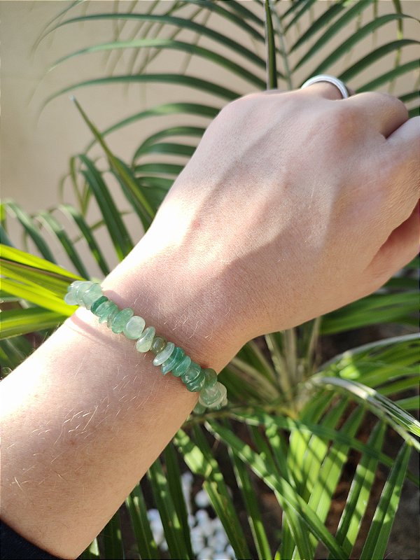 Pulseira Cascalho Quartzo Verde - saúde e equilíbrio