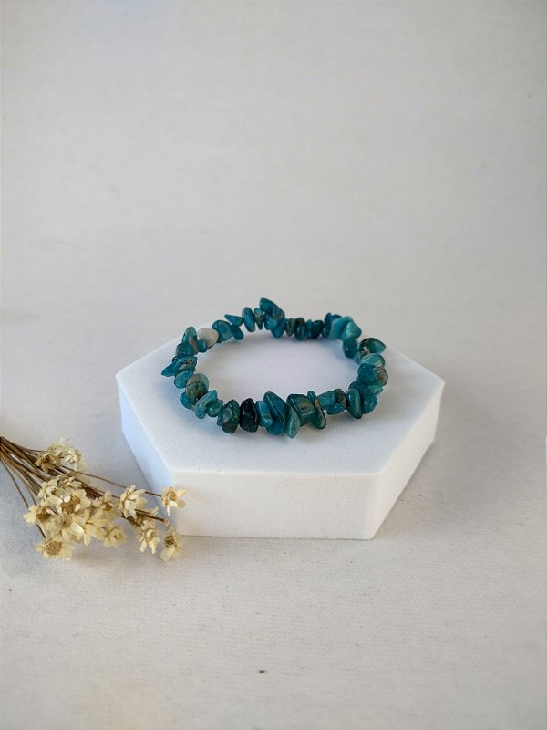 Pulseira Cascalho Apatita - Comunicação e intelecto