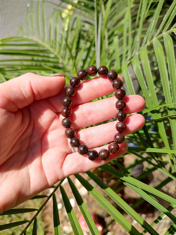 Pulseira Pedra Rolada 8mm Granada - Energizante, sexualidade, líbido feminina