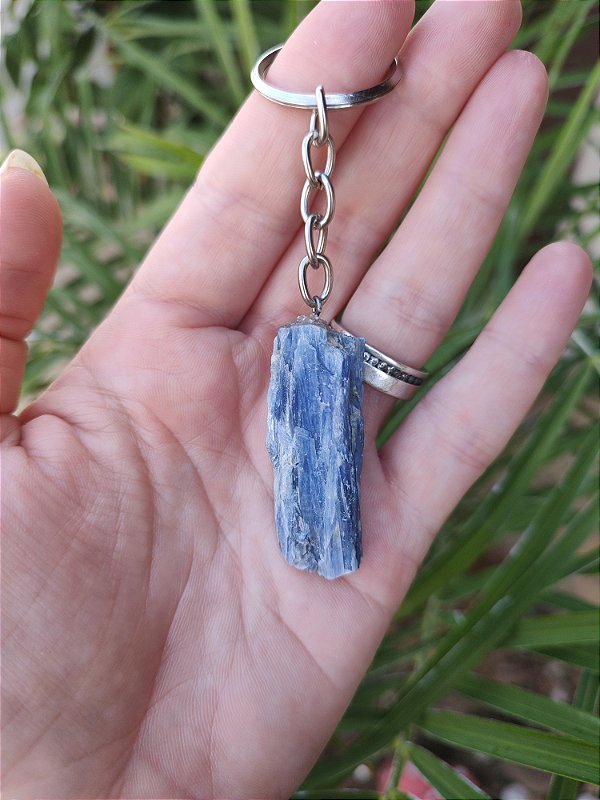 Chaveiro Cianita Azul - Força, coragem e proteção
