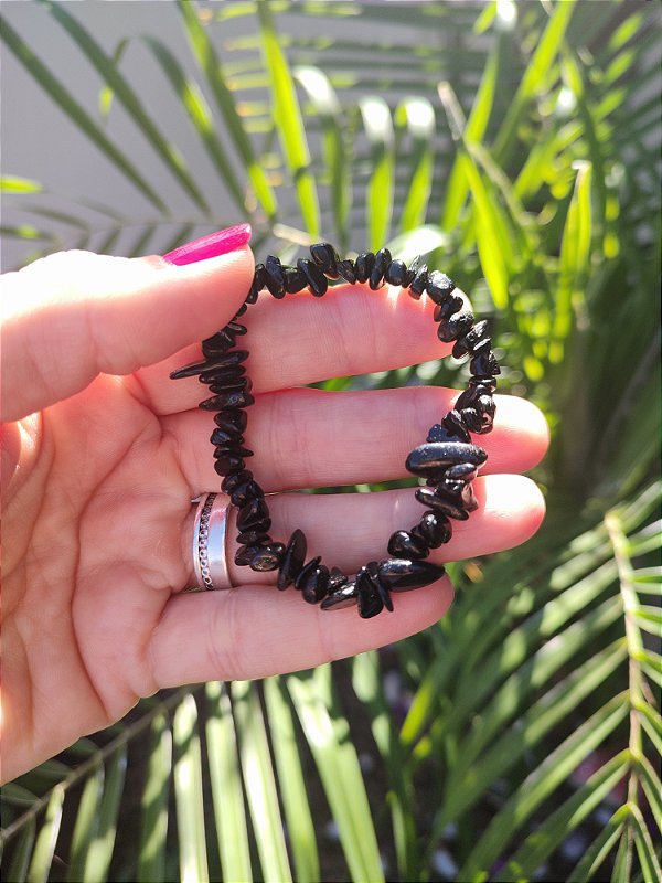 Pulseira Cascalho Turmalina Negra - Proteção