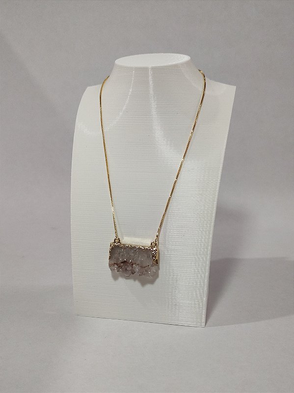 Colar Drusa Ametista Banho Ouro 18 - Transmutação