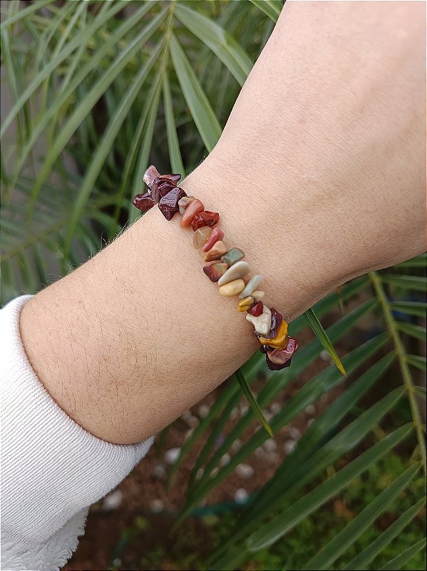 Pulseira Cascalho Jaspe Mokaita - Coragem, Equilíbrio e Novos Começos