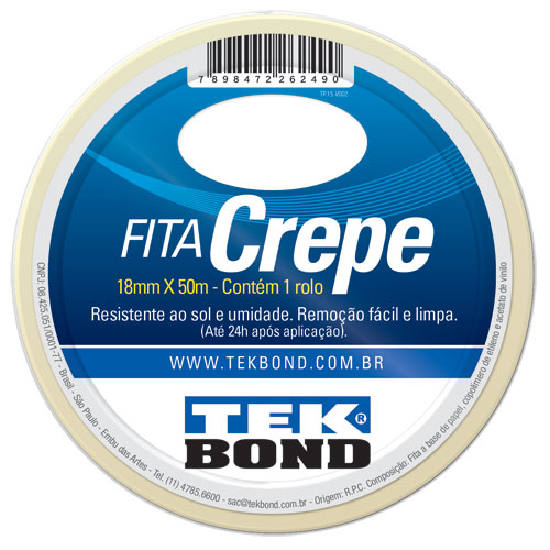 Fita Crepe Tekbond 24mm x 50m 6 rolos