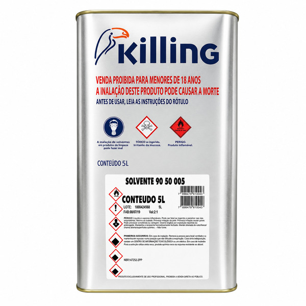 Solvente 90SO005 Killing Kisafix 5L para Limpeza e Diluição