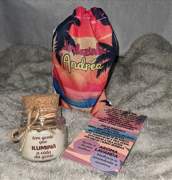 10 Kits Velas perfumadas com saquinhos personalizados