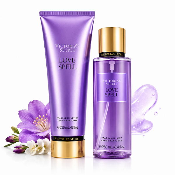 Kit Body Splash 250ml + Creme Hidratante Love Spell 236ml Victoria's Secret