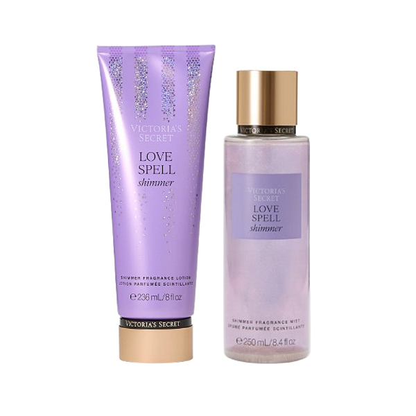Kit Shimmer Body Splash 250ml + Creme Hidratante Love Spell 236ml Victoria's Secret