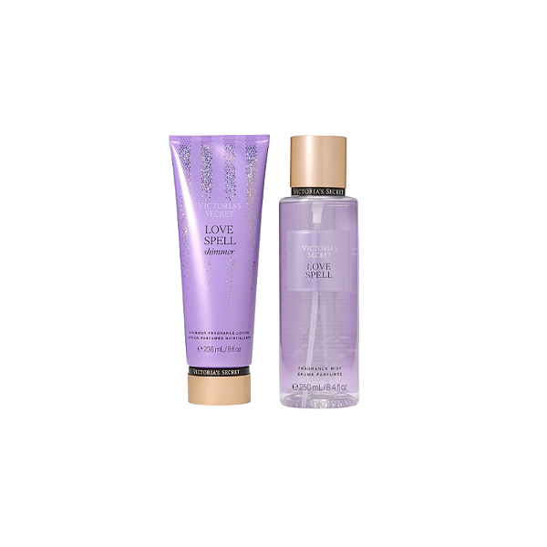 Kit Shimmer Body Splash 250ml + Creme Hidratante Love Spell 236ml Victoria's Secret