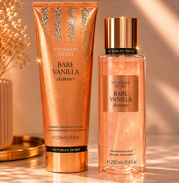 Kit Shimmer Body Splash 250ml + Creme Hidratante Bare Vanilla 236ml | Original