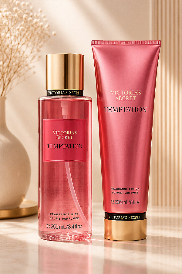Kit Body Splash 250ml + Creme Hidratante Temptation 236ml | Original