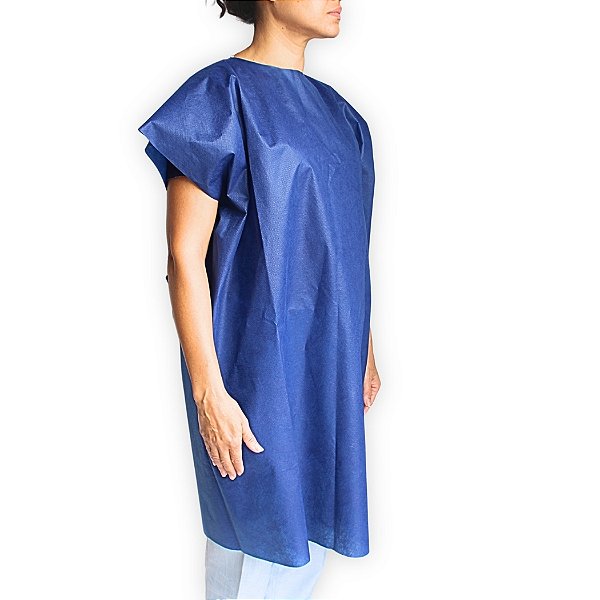 Avental Descartável Sem Manga Azul Profissional - Pct C/ 10