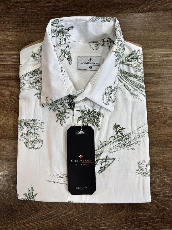 Camisa Social Masculina Manga Curta Viscose